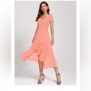 Coral dress, Size 14, 39.5 bust, 32.5 waist